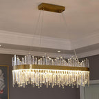 Candelabru LED RFAN, Model H98347/800*300, Textura Cristal, Metal, 120W, Auriu