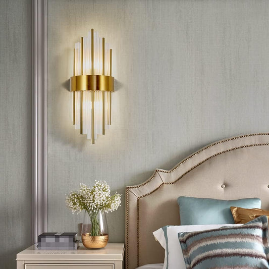 Aplica RFAN, Model 7820/2W, Textura Cristal, Metal, 2 X E14, Auriu
