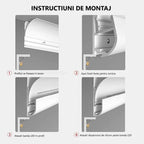 Profil LED Aplicat Tip Scafa Sau Plinta, Lungime 3m, Material Aluminiu, Alb