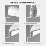 Profil LED Aplicat Tip Scafa Sau Plinta, Lungime 3m, Material Aluminiu, Alb