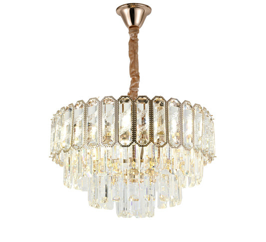 Candelabru RFAN, Model 62110/400, Textura Cristal, Metal, 5 X E27, Auriu