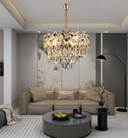 Candelabru RFAN, Model 62111/400, Textura Cristal, Metal, 5 X E27, Auriu