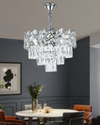 Candelabru RFAN, Model 62111/400, Textura Cristal, Metal, 5 X E27, Argintiu
