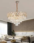 Candelabru RFAN, Model 62111/600, Textura Cristal, Metal, 10 X E27, Auriu