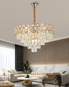 Candelabru RFAN, Model 62111/600, Textura Cristal, Metal, 10 X E27, Auriu