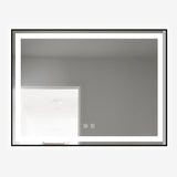 Oglinda LED Si Touch, 80 X 60 Cm, Cu Functie Dezaburire, Rama Negru Mat, J11, Smack