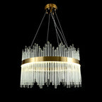 Candelabru LED RFAN, Model 8817/800, Textura Cristal, Metal, 150W, Auriu