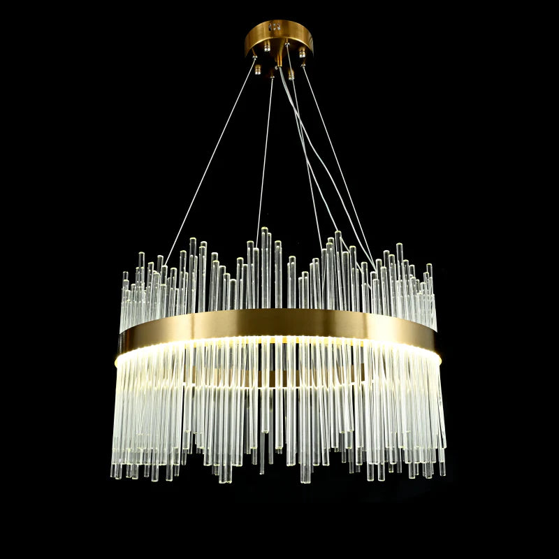 Candelabru LED RFAN, Model 8817/800, Textura Cristal, Metal, 150W, Auriu