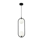 Pendul RFAN, Model ZM83, cu Abajur, 2 x E14, Inaltime Reglabila, Negru