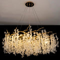 Candelabru RFAN, Model R9103/800, Textura Cristal, Metal, 8 X E14, Auriu