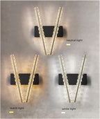 Aplica LED RFAN, Model B7024, Textura Cristal, 3 Tipuri De Lumina, 10W, Auriu