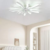 Lustra LED RFAN, Model R9163/5, cu Ventilator si Telecomanda, 3 Tipuri De Lumina, Intensitate Reglabila, 57W, Alb