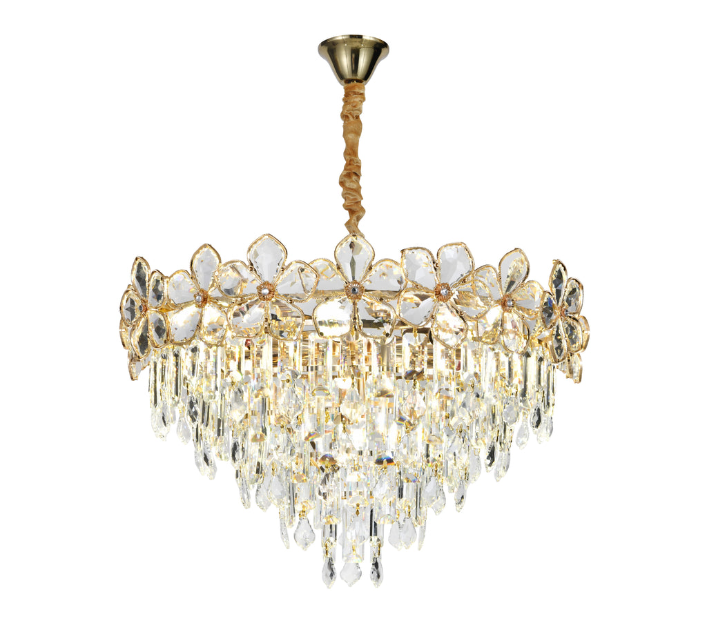 Candelabru RFAN, Model 75001/600, Textura Cristal, Metal, 10 X E14, Auriu