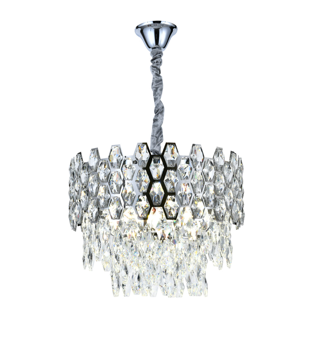 Candelabru RFAN, Model 75003/400, Textura Cristal, Metal, 5 X E14, Argintiu