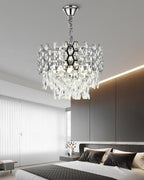 Candelabru RFAN, Model 75003/400, Textura Cristal, Metal, 5 X E14, Argintiu
