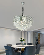 Candelabru RFAN, Model 75003/600, Textura Cristal, Metal, 10 X E14, Argintiu