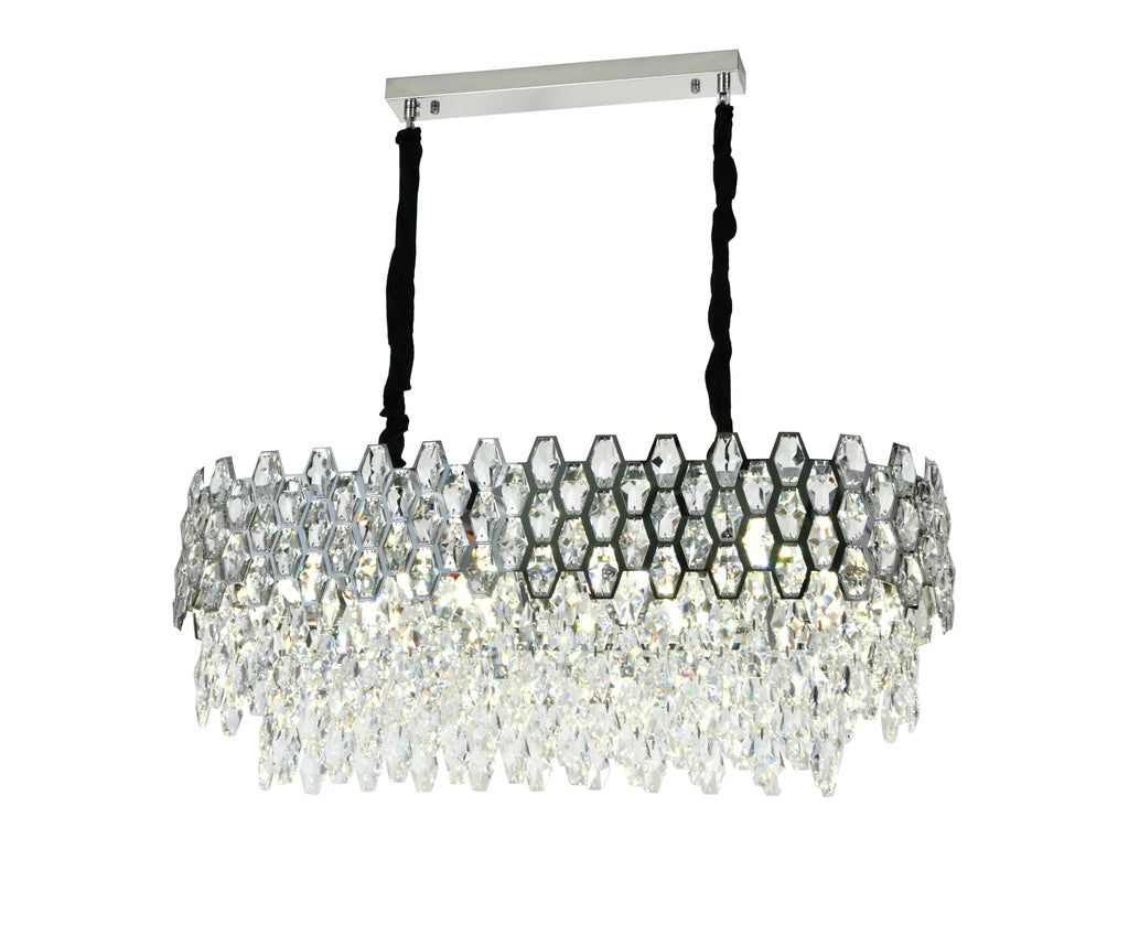 Candelabru RFAN, Model 75003/800*300, Textura Cristal, Metal, 8 X E14, Argintiu