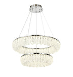 Candelabru LED RFAN, Model 78011-600+400, Textura Cristal, Metal, 160W, Argintiu