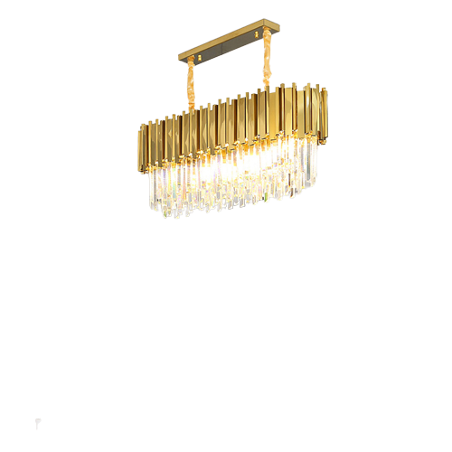 Candelabru RFAN, Model WL339/800*300, Textura Cristal, Metal, 8 x E27, Auriu