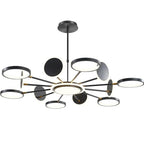 Lustra LED RFAN, Model R9149/12+1, Cu Telecomanda, 3 Tipuri De Lumina, Intensitate Reglabila, 143W, Negru