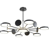Lustra LED RFAN, Model R9149/12+1, Cu Telecomanda, 3 Tipuri De Lumina, Intensitate Reglabila, 143W, Negru