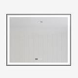 Oglinda LED Si Touch, Cu Functie Dezaburire Si Ceas, Rama Negru Mat, 100 x 80 cm, Smack