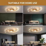 Lustra LED RFAN, Model 5966-28, 3 Tipuri De Lumina, 60W, Auriu