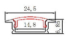 Profil LED Incastrat, Lungime 2m, Negru, Dispersor Alb