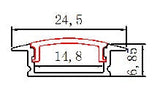 Profil LED Incastrat, Lungime 2m, Negru, Dispersor Alb