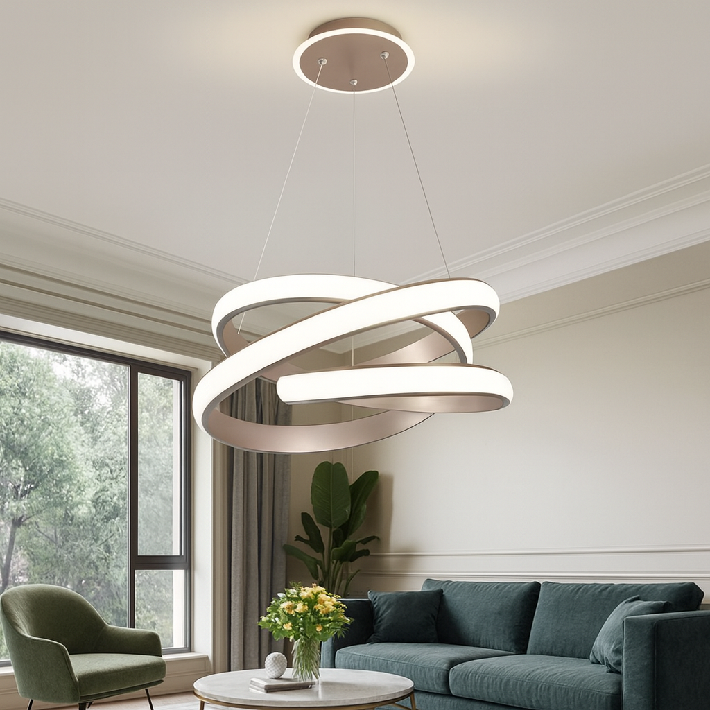 Pendul RFAN, Model 5005, Cu Telecomanda, 3 Tipuri De Lumina, Inaltime Reglabila, 262W, Gri