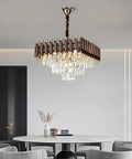 Candelabru RFAN, Model S89001/500x500, Textura Cristal, Metal, 8 X E27, Maro/Auriu