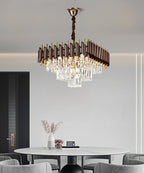 Candelabru RFAN, Model S89001/500x500, Textura Cristal, Metal, 8 X E27, Maro/Auriu
