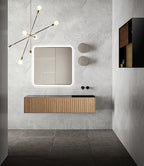 Oglinda LED Patrata Premium 80×80 cm, Rama Auriu, 3 Tipuri de Lumina – Calda, Rece, Neutra