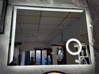 Oglinda LED 80×60 cm Dreptunghiulara, Senzor Miscare Premium, 3 Tipuri de Lumina, Dimabila, Ceas & Temperatura, Dezaburire