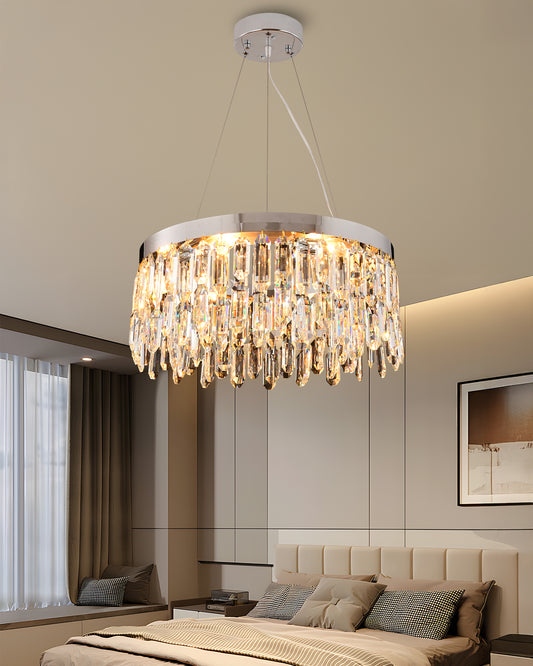 Candelabru LED RFAN, Model 9137/400, Textura Cristal, Metal, 50W, Crom