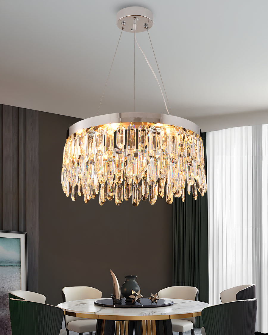 Candelabru LED RFAN, Model 9137/600, Textura Cristal, Metal, 74W, Crom