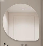 Oglindă LED Asimetrică 80×80 cm, Iluminare Spate, Dezaburire, 3 Tipuri de Lumină, Touch