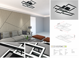 Lustra LED RFAN, Model FX60279-2+2S, cu Telecomanda, 3 Tipuri de Lumina, Intensitate Reglabila, 75W, Negru