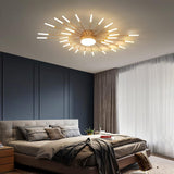Lustra LED RFAN, Model 5966-28, 3 Tipuri De Lumina, 60W, Auriu