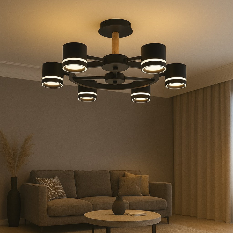 Lustra RFAN, Model R9171/6, 6 X Soclu GX53, Negru