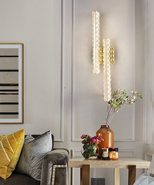 Aplica LED RFAN, Model B6924, Textura Cristal, 3 Tipuri De Lumina, 10W, Auriu