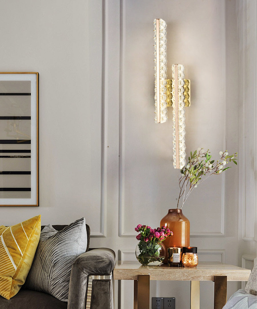 Aplica LED RFAN, Model B6924, Textura Cristal, 3 Tipuri De Lumina, 10W, Auriu