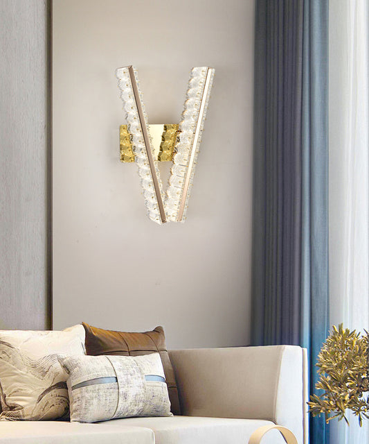Aplica LED RFAN, Model B7024, Textura Cristal, 3 Tipuri De Lumina, 10W, Auriu