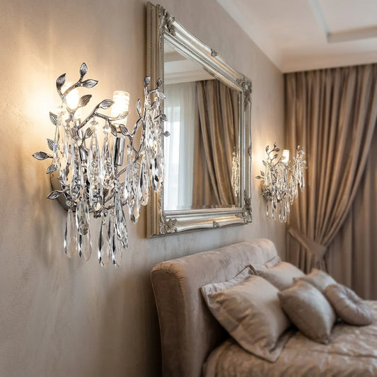 Aplica RFAN, Model W1117/2, Textura Cristal, Metal, 2 X E14, Argintiu