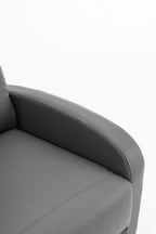 Fotoliu recliner din piele ecologică, spatar rabatabil si suport picioare extensibil, Gri