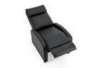 Fotoliu recliner din piele ecologică, spatar rabatabil si suport picioare extensibil, Negru