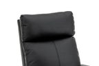 Fotoliu recliner din piele ecologică, spatar rabatabil si suport picioare extensibil, Negru