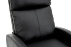 Fotoliu recliner din piele ecologică, spatar rabatabil si suport picioare extensibil, Negru