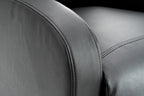 Fotoliu recliner din piele ecologică, spatar rabatabil si suport picioare extensibil, Negru