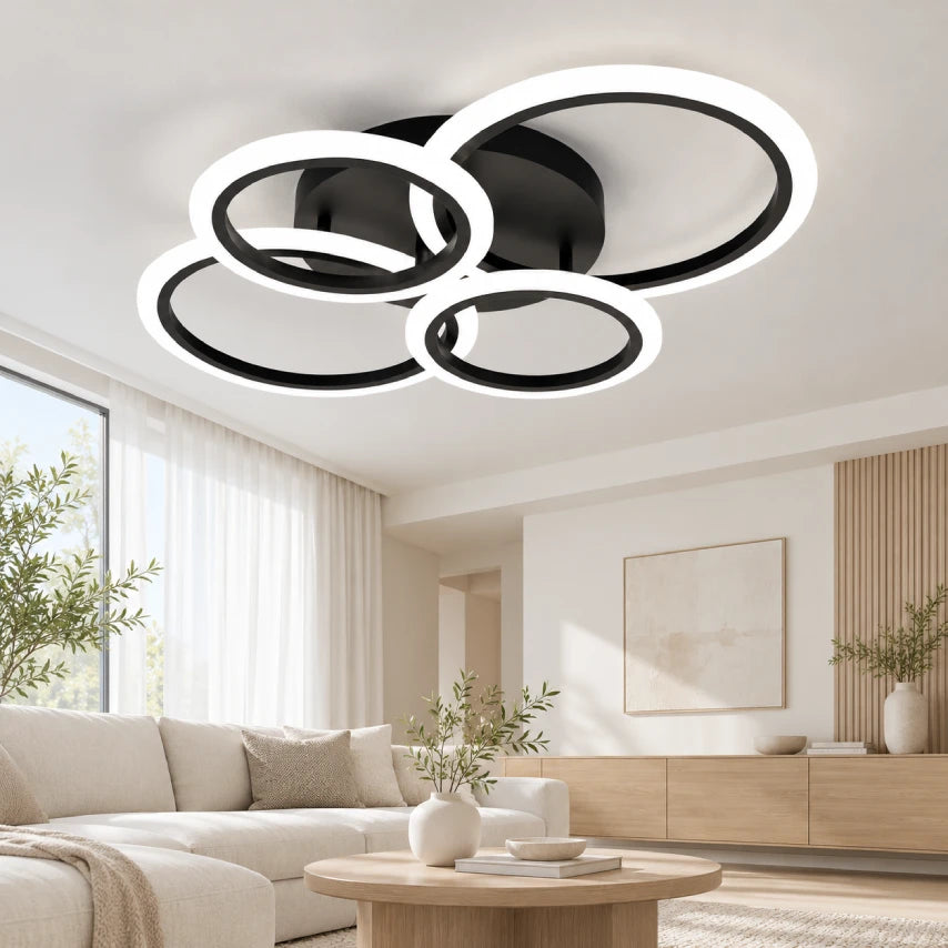 Iluminat RFAN LED intr-un living luminos